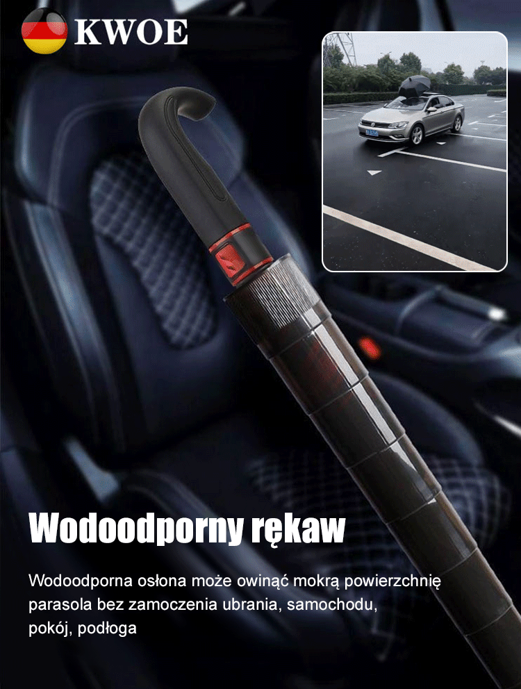 Samozwijający się piętrowy parasol odporny na sztorm