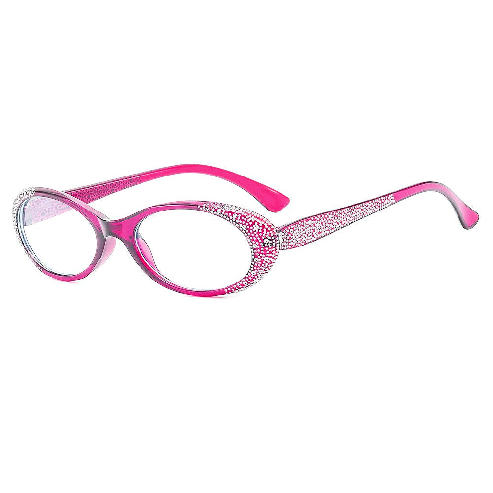 【Dla Pań】Modne okulary do czytania z ochroną przed światłem niebieskim i ozdobami z cyrkonii.