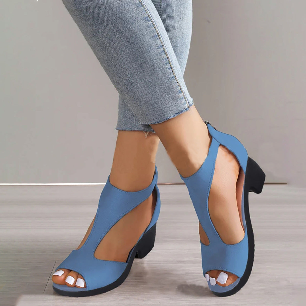 【🔥EU 35-43】👡2025 Nowe modne damskie rzymskie buty na wysokim obcasie