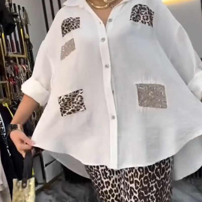 👗 Zestaw z nadrukiem w panterkę | 2-częściowy strój codzienny | Bawełna elastyczna