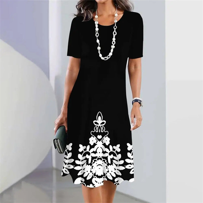 Sukienka midi damska o kroju litery A