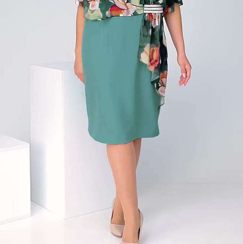 🌸 Eleganckie sukienki damskie z okrągłym dekoltem w kwiaty