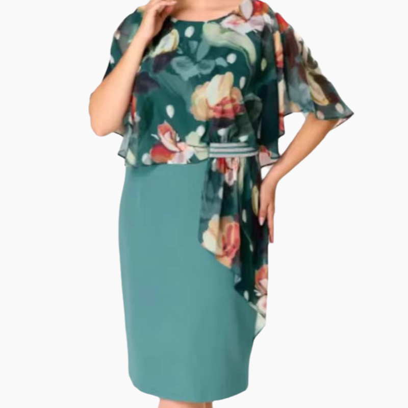 🌸 Eleganckie sukienki damskie z okrągłym dekoltem w kwiaty