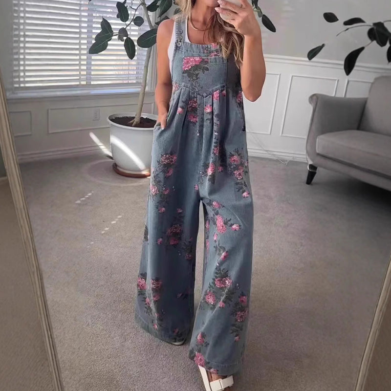 💗Specjalna oferta letnia✨Damski casualowy kombinezon jeansowy z nadrukiem