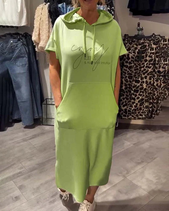 💥🔥👗[S-5XL]2025 nowy letni styl luźna, wygodna i oddychająca sukienka dresowa w dużym rozmiarze