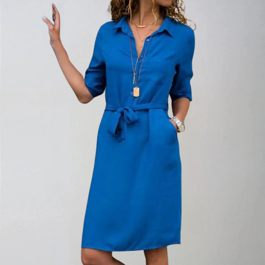 Sukienka koszulowa casualowa o długości do kolan