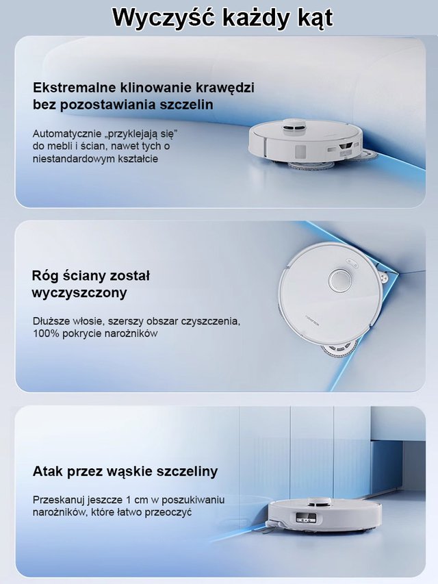 Ultracienki odkurzacz 3w1 do zamiatania, odkurzania i mycia podłóg