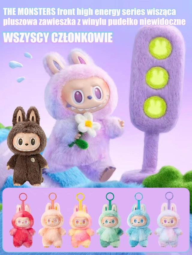 Trzy generacje pluszowych zabawek w pudełku niespodziance.