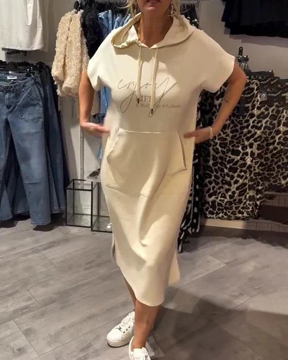 💥🔥👗[S-5XL]2025 nowy letni styl luźna, wygodna i oddychająca sukienka dresowa w dużym rozmiarze