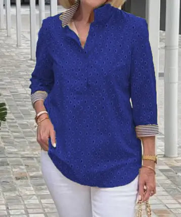 🌈2025 Koszula ze stójką i nadrukowanymi rękawami 3/4