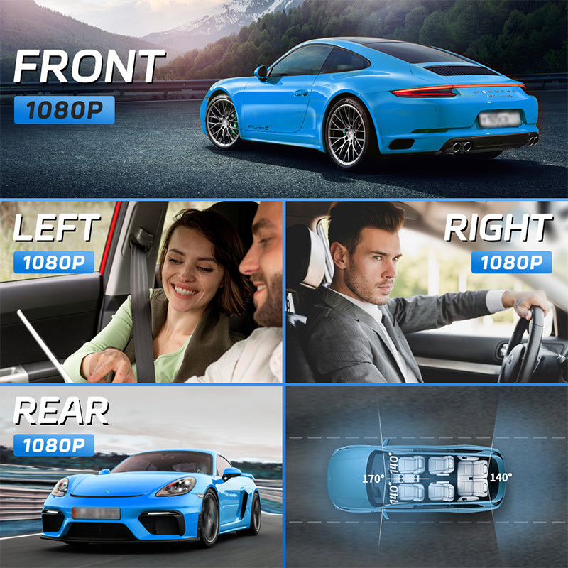 🔥4-kanałowa kamera samochodowa HD z noktowizorem