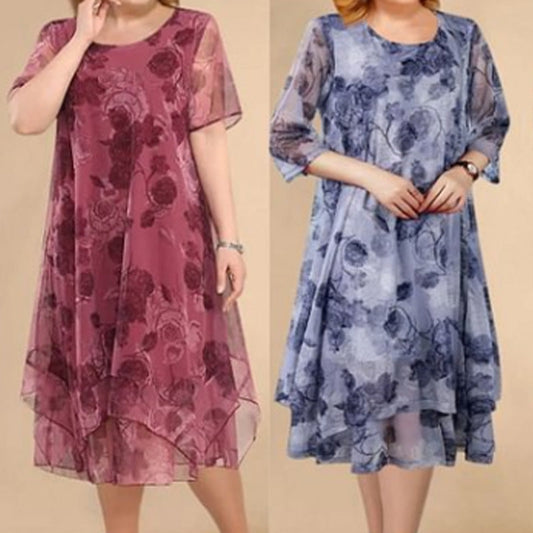 🌺Eleganckie, luźne sukienki z szyfonu w dużych rozmiarach