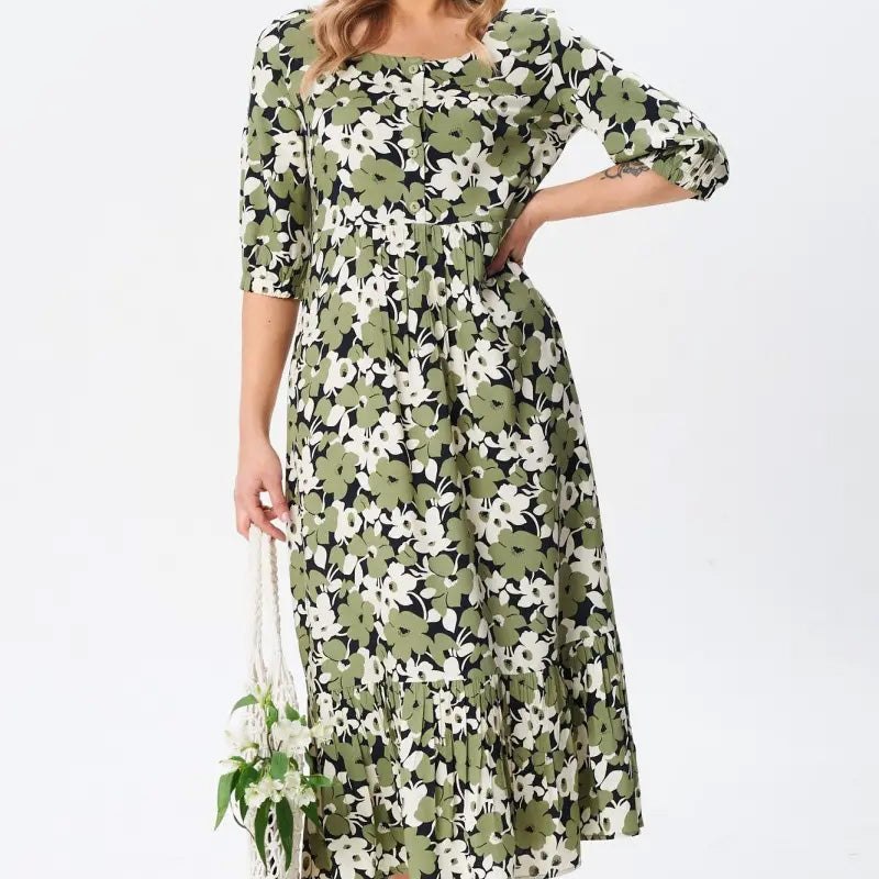 🔥Casualowe sukienki damskie z półrękawkiem w kwiaty