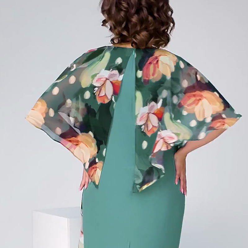 🌸 Eleganckie sukienki damskie z okrągłym dekoltem w kwiaty