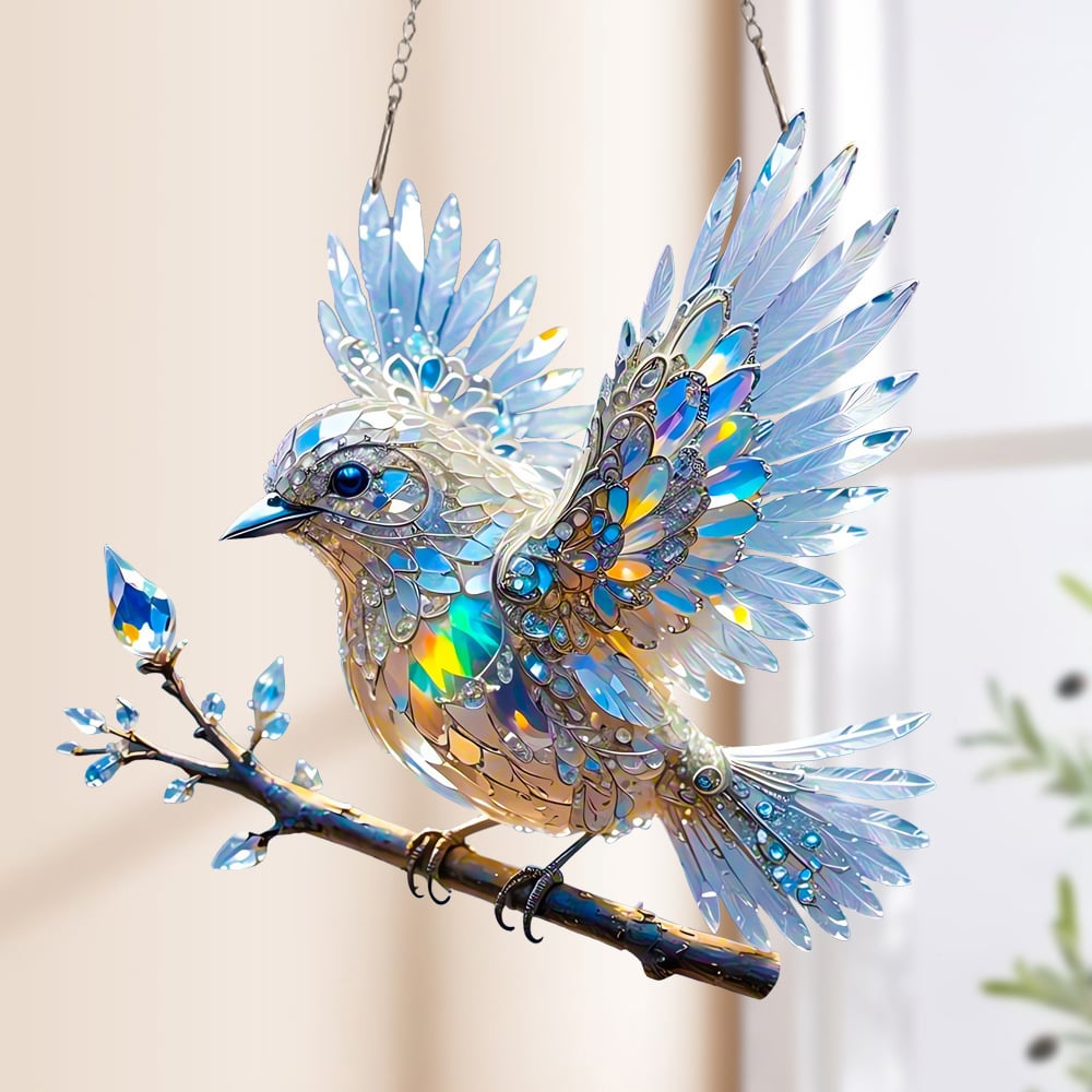 🎁🐦Biżuteria artystyczna Crystal Sky Bluebird Colour