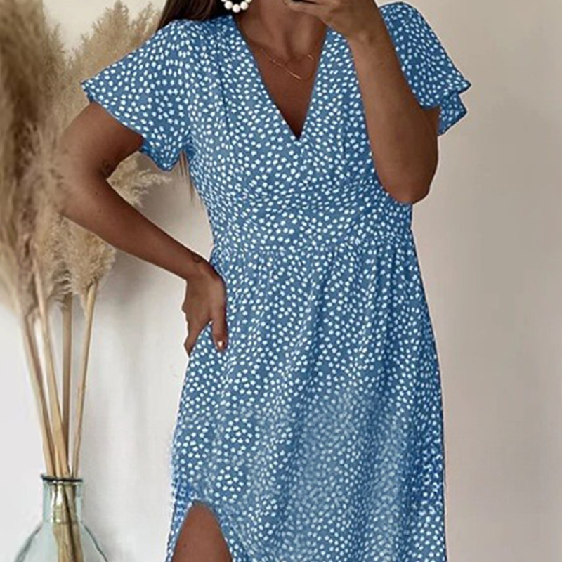 Seksowna damska sukienka maxi z rozcięciami po bokach